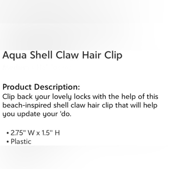 Aqua Blue & Gold Sea Shell Hair Claw Clip | New - Picture 2 of 2